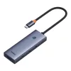 Baseus UltraJoy 5 portos USB-C hub/adapter - 4x USB 3.0, PD - szürke