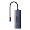 Baseus UltraJoy 5 portos USB-C hub/adapter - 4x USB 3.0, PD - szürke