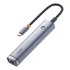 Baseus Ultra Joy Series 5 az 1-ben USB-C hub/adapter - HDMI, 2x USB 3.0, PD, RJ45 - szürke