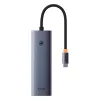 Baseus UltraJoy 6 az 1-ben USB-C hub/adapter - HDMI, 3x USB 3.0, PD, RJ45 - szürke