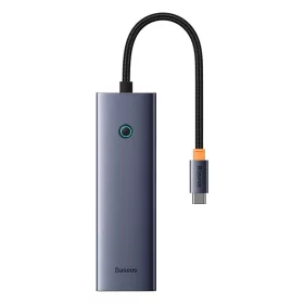   Baseus UltraJoy 6 az 1-ben USB-C hub/adapter - HDMI, 3x USB 3.0, PD, RJ45 - szürke