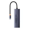 Baseus UltraJoy 6 az 1-ben USB-C hub/adapter - HDMI, 3x USB 3.0, PD, RJ45 - szürke