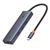 Baseus UltraJoy 6 az 1-ben USB-C hub/adapter - HDMI, 3x USB 3.0, PD, RJ45 - szürke