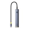 Baseus UltraJoy 7 az 1-ben USB-C HDMI +2xUSB3.0+PD+SD/TF+3.5mm Hub (szürke)