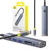 Baseus UltraJoy 7 az 1-ben USB-C HDMI +2xUSB3.0+PD+SD/TF+3.5mm Hub (szürke)