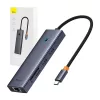 Baseus UltraJoy 7 portos USB-C hub/adapter - HDMI, 2x USB 3.0, PD, RJ45, SD/TF - szürke