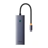 Baseus UltraJoy 7 portos USB-C hub/adapter - HDMI, 2x USB 3.0, PD, RJ45, SD/TF - szürke