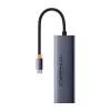 Baseus UltraJoy 7 portos USB-C hub/adapter - HDMI, 2x USB 3.0, PD, RJ45, SD/TF - szürke