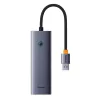 Baseus UltraJoy 4 az 1-ben USB-C hub/adapter - USB 3.0, RJ45 - űrszürke
