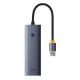 Baseus UltraJoy 4 az 1-ben USB-C hub/adapter - USB 3.0, RJ45 - űrszürke