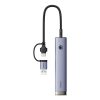Baseus UltraJoy 4 az 1-ben hub USB-A&USB-C 4xUSB3.0+USB-C (szürke)