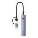 Baseus UltraJoy 4 az 1-ben hub USB-A&USB-C 3xUSB3.0+USB-C+RJ45 (szürke)