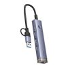 Baseus UltraJoy 4 az 1-ben hub USB-A&USB-C 3xUSB3.0+USB-C+RJ45 (szürke)