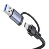 Baseus UltraJoy 4 az 1-ben hub USB-A&USB-C 3xUSB3.0+USB-C+RJ45 (szürke)