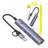 Baseus UltraJoy 4 az 1-ben hub USB-A&USB-C 3xUSB3.0+USB-C+RJ45 (szürke)