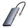 Baseus PortalJoy 13-in-1 Hub USB-C HDMI+DP+VGA+C+USB+PD+RJ45+SD/TF+3.5mm (szürke)