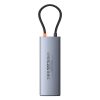 Baseus Metal Gleam II Series, Hub 10 az 1-ben, USB-C - 1xHDMI, USB-A (10Gbps), USB-C, 2xUSB-A, Ethernet RJ45, SD/TF kártya, mini-jack 3,5mm, USB-C(PD)