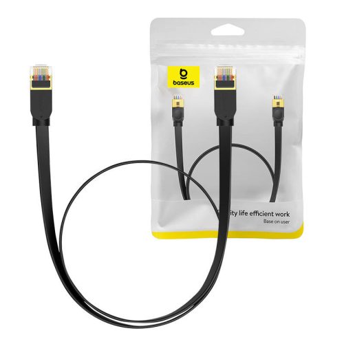 Baseus Cat 7 UTP Ethernet RJ45 lapos kábel, 1m (fekete)