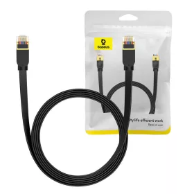 Baseus Cat 7 UTP Ethernet RJ45 lapos kábel, 3m (fekete)