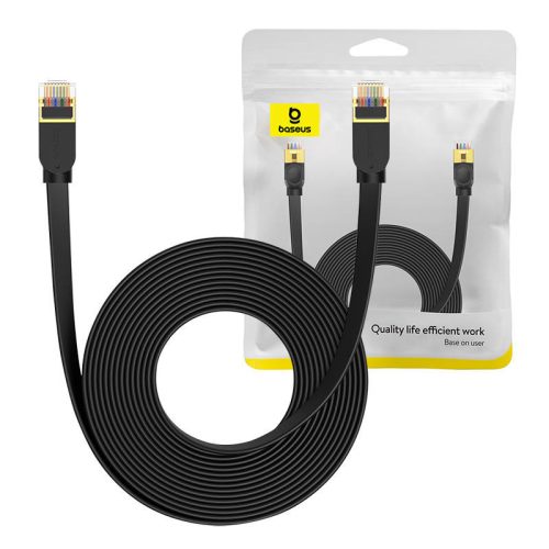 Baseus Cat 7 UTP Ethernet RJ45 lapos kábel, 8m (fekete)