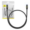 Baseus fonott hálózati kábel Cat.7, Ethernet RJ45, 10Gbps, 0,5m (fekete)