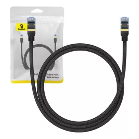   Baseus fonott hálózati kábel Cat.7, Ethernet RJ45, 10Gbps, 1m (fekete)