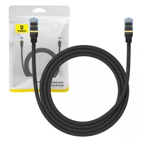   Baseus fonott hálózati kábel Cat.7, Ethernet RJ45, 10Gbps, 1,5m (fekete)