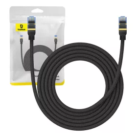   Baseus fonott hálózati kábel Cat.7, Ethernet RJ45, 10Gbps, 3m (fekete)