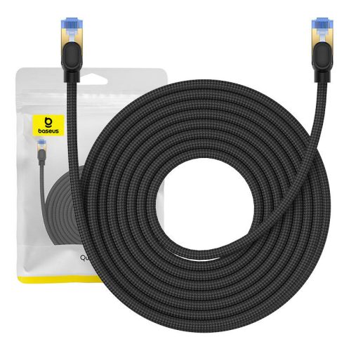 Baseus Ethernet RJ45 fonott hálózati kábel cat.7, 10Gbps, 10m (fekete)