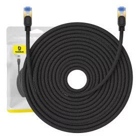   Baseus fonott hálózati kábel Cat.7, Ethernet RJ45, 10Gbps, 25m (Fekete)