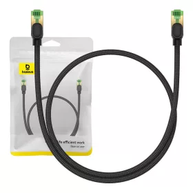   Baseus fonott hálózati kábel Cat.8, Ethernet RJ45, 40Gbps, 0,5m (fekete)