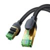 Baseus fonott hálózati kábel Cat.8, Ethernet RJ45, 40Gbps, 0,5m (fekete)