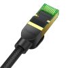 Baseus fonott hálózati kábel Cat.8, Ethernet RJ45, 40Gbps, 0,5m (fekete)