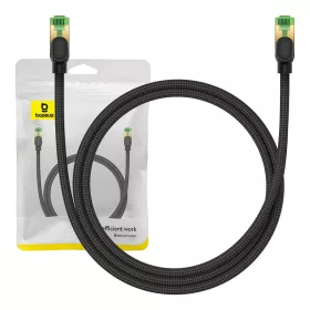   Baseus fonott hálózati kábel Cat.8, Ethernet RJ45, 40Gbps, 1m (fekete)