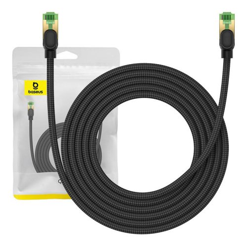 Baseus fonott hálózati kábel Cat.8, Ethernet RJ45, 40Gbps, 3m (fekete)