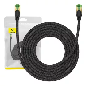   Baseus fonott hálózati kábel Cat.8, Ethernet RJ45, 40Gbps, 5m (fekete)