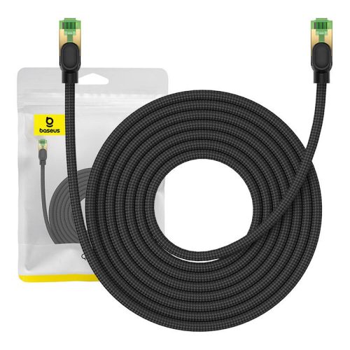 Baseus fonott hálózati kábel Cat.8, Ethernet RJ45, 40Gbps, 8m (fekete)