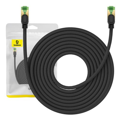 Baseus fonott hálózati kábel Cat.8, Ethernet RJ45, 40Gbps, 10m (fekete)