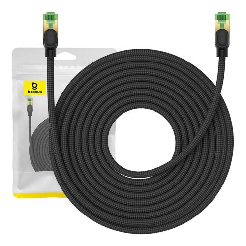Baseus fonott hálózati kábel Cat.8, Ethernet RJ45, 40Gbps, 15m (fekete)