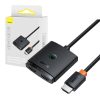 Baseus AirJoy 2 az 1-ben, 4K, 60Hz, kétirányú HDMI adapter beépített HDMI male kábellel (1m), fekete