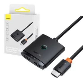   Baseus AirJoy 2 az 1-ben, 4K, 60Hz, kétirányú HDMI adapter beépített HDMI male kábellel (1m), fekete