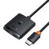 Baseus AirJoy 2 az 1-ben, 4K, 60Hz, kétirányú HDMI adapter beépített HDMI male kábellel (1m), fekete