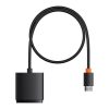 Baseus AirJoy 2 az 1-ben, 4K, 60Hz, kétirányú HDMI adapter beépített HDMI male kábellel (1m), fekete