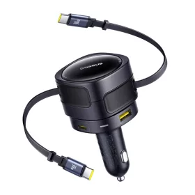   Baseus 90W Autós Töltő USB-C És USB-A Port (Fekete) (C00035507121-03)