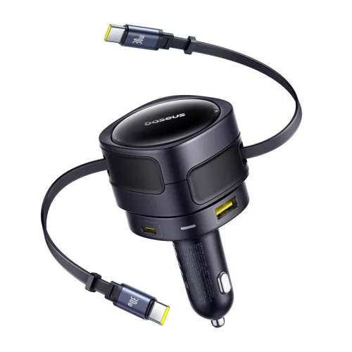 Baseus 90W Autós Töltő USB-C És USB-A Port (Fekete) (C00035507121-03)