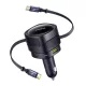 Baseus 90W Autós Töltő USB-C És USB-A Port (Fekete) (C00035507121-03)