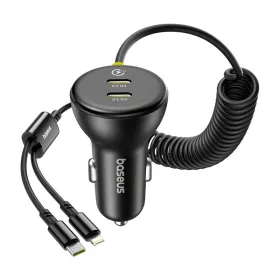 Baseus 60W USB-C autós töltő + Lightning kábel (Fekete).