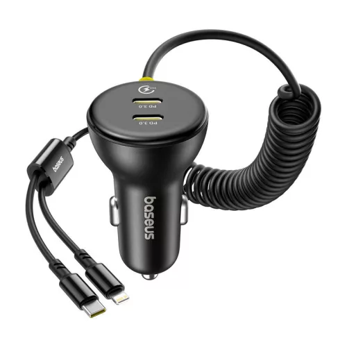 Baseus 60W USB-C autós töltő + Lightning kábel (Fekete).
