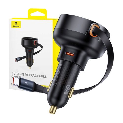 Baseus Enjoyment Pro autós töltő USB-C - USB-C kábellel, 60W (fekete)