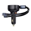 Baseus Enjoyment USB autós töltő USB-C és Lightning kábellel, 60W (fekete)